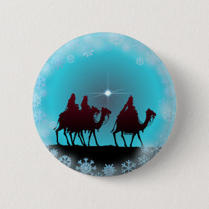 Macaron Rond 5 Cm 3 WISEMEN, FLOCONS DE NEIGE et ÉTOILES par SHARON