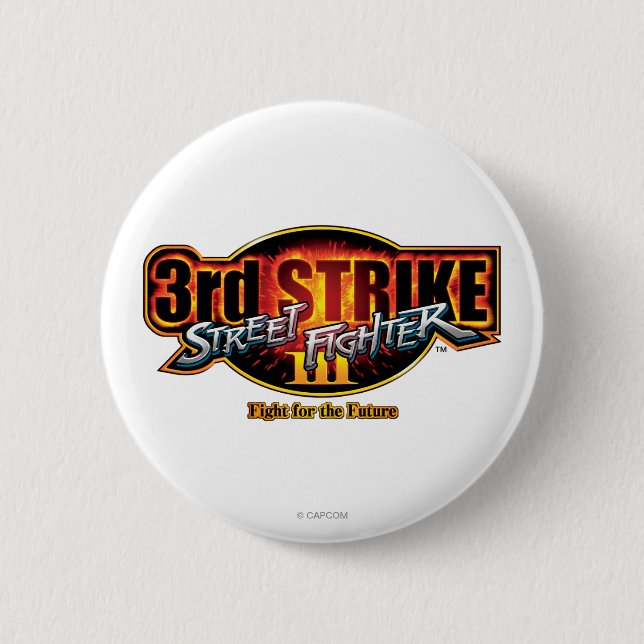 Macaron Rond 5 Cm 3ème logo de grève de Street Fighter III (Devant)