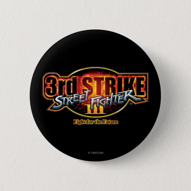 Macaron Rond 5 Cm 3ème logo de grève de Street Fighter III (Devant)