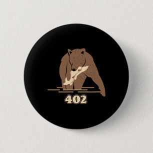 Macaron Rond 5 Cm 402 Ours de pêche Graisse Oreille Brown Grizzly Lo