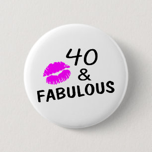 Macaron Rond 5 Cm 40 et fabuleux (noir et rose)
