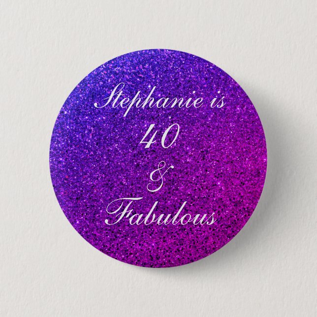 Macaron Rond 5 Cm 40 Et Fabulous Anniversaire Pink Purple Parties sc (Devant)