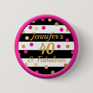 Macaron Rond 5 Cm 40 et Pin fabuleux d'or blanc de noir de roses