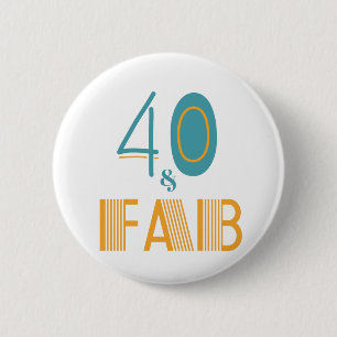Macaron Rond 5 Cm 40 & Fab Anniversaire moderne