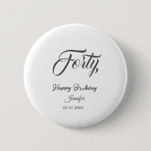 Macaron Rond 5 Cm 40ème lettre quarantième anniversaire ajouter nom 