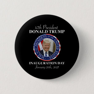 Macaron Rond 5 Cm 47 Jour de l'investiture du président Donald Trump