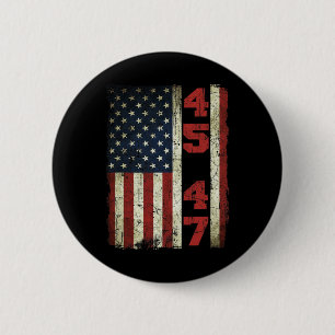 Macaron Rond 5 Cm 47 Trump Vintage Usa Drapeau 2024 élection préside