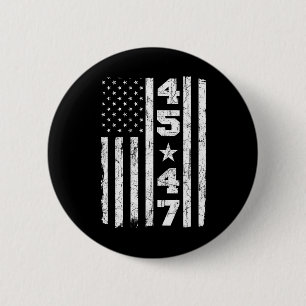 Macaron Rond 5 Cm 47 Trump Vintage Usa Drapeau 2024 élection préside