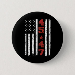 Macaron Rond 5 Cm 47 Trump Vintage Usa Drapeau 2024 élection préside