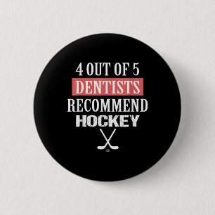 Macaron Rond 5 Cm 4 Dentistes Sur 5 Recommandent Hockey Drôle Ice ho