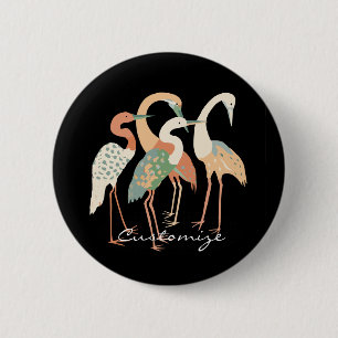 Macaron Rond 5 Cm 4 grues japonaises Thunder_Cove