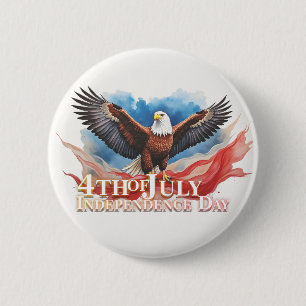 Macaron Rond 5 Cm 4 juillet Aigle - Art Patriotique