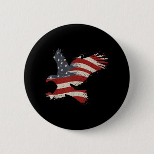 Macaron Rond 5 Cm 4 juillet Aigle Avec Drapeau Américain Américain D