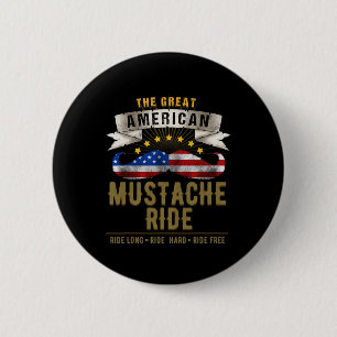 Macaron Rond 5 Cm 4 juillet Américain De La Moustache Pour Patriotiq