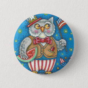 Macaron Rond 5 Cm 4 juillet CHAUD, BOUTON D'OISEAU