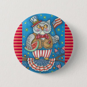 Macaron Rond 5 Cm 4 juillet CHAUD, BOUTON D'OISEAU