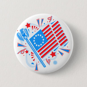 Macaron Rond 5 Cm 4 juillet drapeau