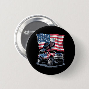 Macaron Rond 5 Cm 4 juillet Drapeau américain patriotique aigle USA 