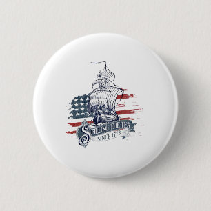 Macaron Rond 5 Cm 4 juillet Drôle De Déverser Le Thé Depuis 1773 Qua