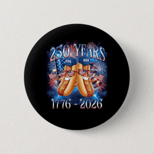 Macaron Rond 5 Cm 4 juillet drôle de hotdog 250e anniversaire États-
