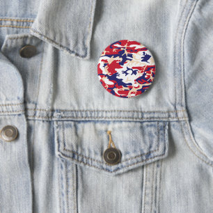Macaron Rond 5 Cm 4 juillet, Jour de l'Indépendance, Beige de camouf