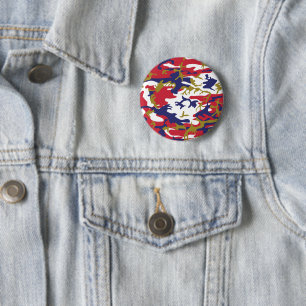 Macaron Rond 5 Cm 4 juillet, Jour de l'Indépendance, Or de camouflag