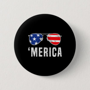 Macaron Rond 5 Cm 4 juillet Merica Drapeau Lunettes de soleil Garçon