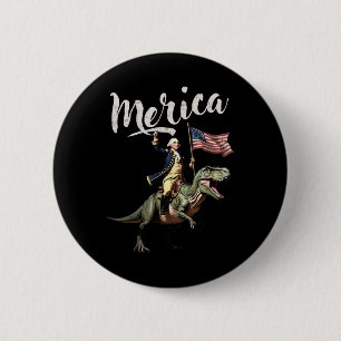 Macaron Rond 5 Cm 4 juillet Merica George Washington À cheval Sur Un