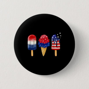 Macaron Rond 5 Cm 4 juillet Popsicle American Flag Patriotic Summe