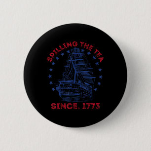 Macaron Rond 5 Cm 4 juillet qui crache le thé depuis 1773 drôle rétr