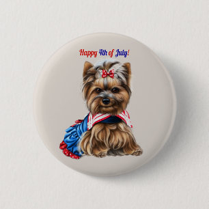 Macaron Rond 5 Cm 4 juillet Schnauzer Puppy