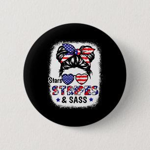 Macaron Rond 5 Cm 4 juillet Star Stripes S Usa Drapeau Patriotique E