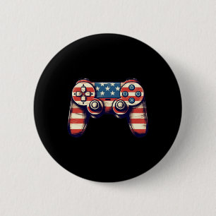 Macaron Rond 5 Cm 4 juillet T Chemise Vidéo Jeu Enfants garçons Homm