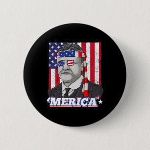 Macaron Rond 5 Cm 4 juillet Theodore Roosevelt Merica Patriotique US