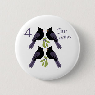 Macaron Rond 5 Cm 4 oiseaux de colly