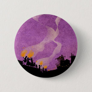 Macaron Rond 5 Cm 4 petits monstres - nuit de Halloween