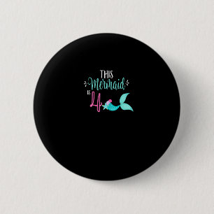 Macaron Rond 5 Cm 4Anniversaire Chemise Mermaid Fille Party mignonne