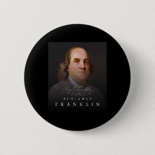 Macaron Rond 5 Cm 4e Père fondateur Ben Benjamin Franklin Tee