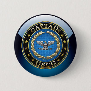 Macaron Rond 5 Cm [500] Garde des côtes : capitaine (CAPT)