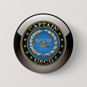 Macaron Rond 5 Cm [500] Garde des côtes : capitaine (CAPT)