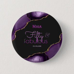 Macaron Rond 5 Cm 50 ans et fabuleux 50e anniversaire