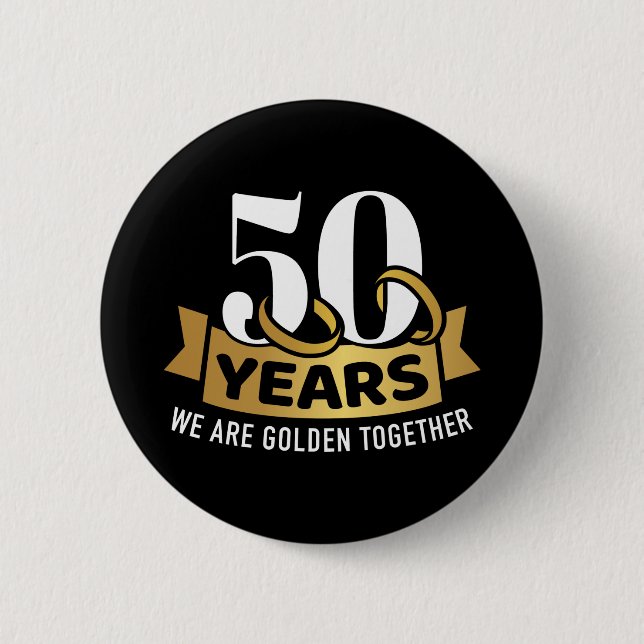Macaron Rond 5 Cm 50 ans mariage anniversaire nous dormons ensemble (Devant)