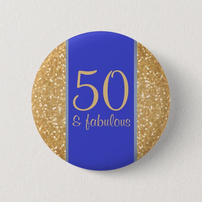 Macaron Rond 5 Cm 50 et cinquantième anniversaire fabuleux (Devant)