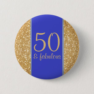Macaron Rond 5 Cm 50 et cinquantième anniversaire fabuleux