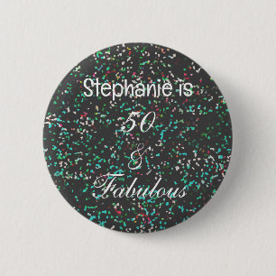 Macaron Rond 5 Cm 50 Et Fabuleux Anniversaire Black Green Parties sc