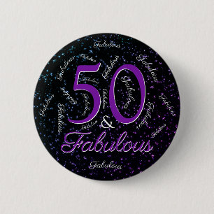 Macaron Rond 5 Cm 50 Et Fabuleux Anniversaire Glam Purple Black Él