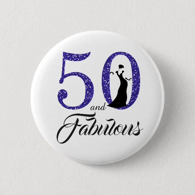 Macaron Rond 5 Cm 50 et Fabuleux fête d'anniversaire (Devant)