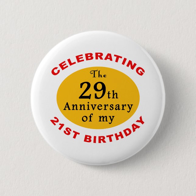 Macaron Rond 5 Cm 50e anniversaire Gag Cadeaux (Devant)
