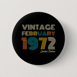 Macaron Rond 5 Cm 50e anniversaire vintage février 1972
