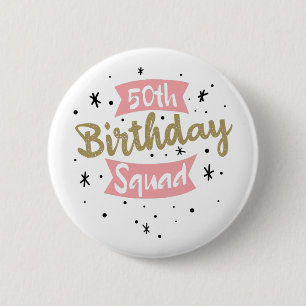 Macaron Rond 5 Cm 50e Escouade d'anniversaire
